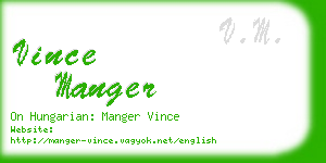 vince manger business card